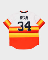 Vintage Majestic Houston Astro's 1980s Nolan Ryan Cooperstown Collection Made In USA Hall Of Fame Baseball Jersey - XL