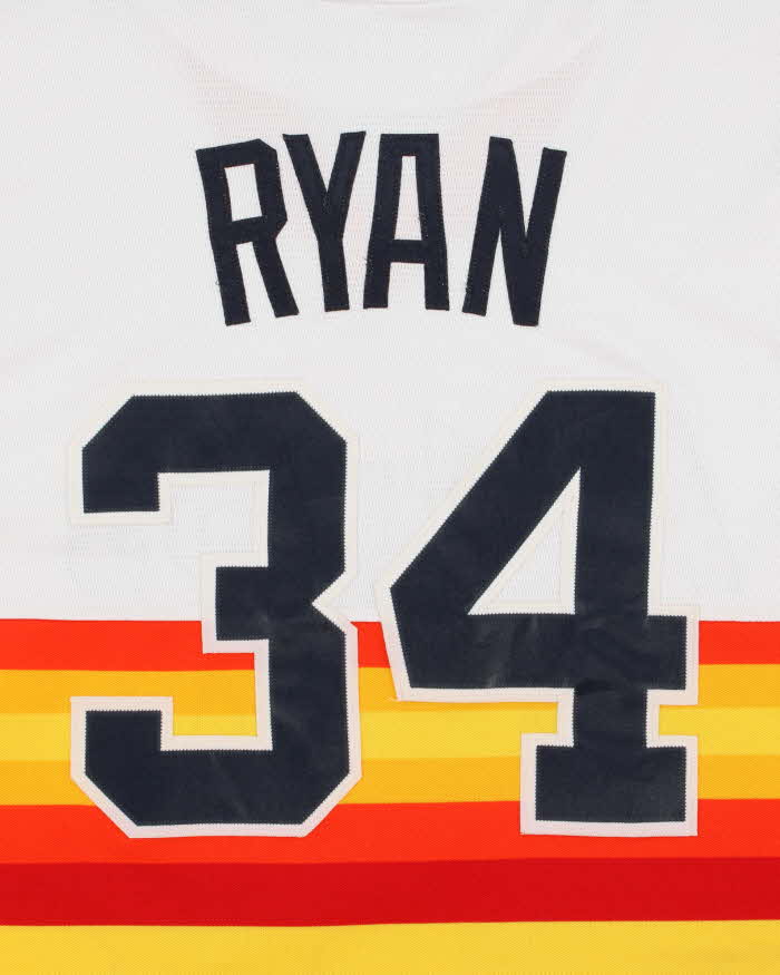 Vintage Majestic Houston Astro's 1980s Nolan Ryan Cooperstown Collection Made In USA Hall Of Fame Baseball Jersey - XL