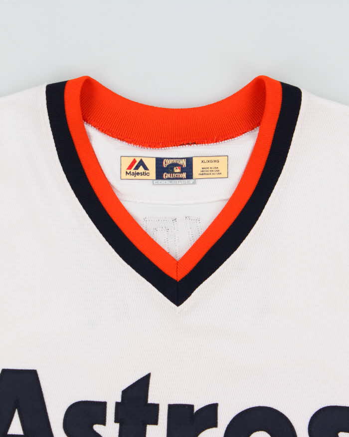 Vintage Majestic Houston Astro's 1980s Nolan Ryan Cooperstown Collection Made In USA Hall Of Fame Baseball Jersey - XL