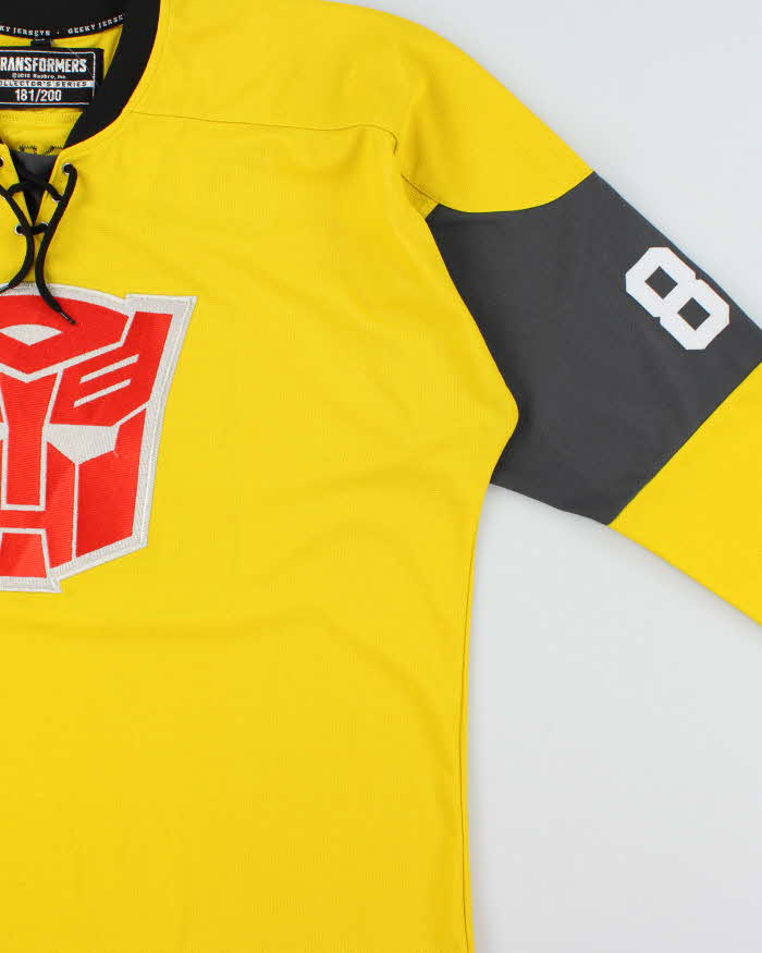 2018 Hasbro Inc. Collectors Series Geeky Jerseys Transformers BumbleBee 181/200 Limited Edition Ice Hockey Jersey - XXL