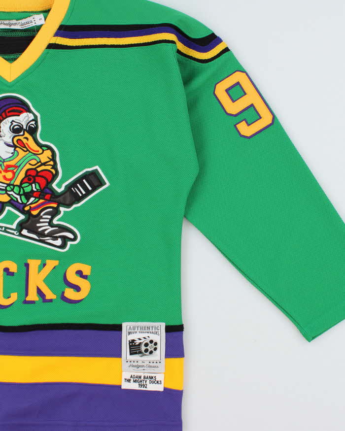Vintage Headgear Classics Adam Banks Mighty Ducks 1992 Movie Throwbacks NHL Jersey - S