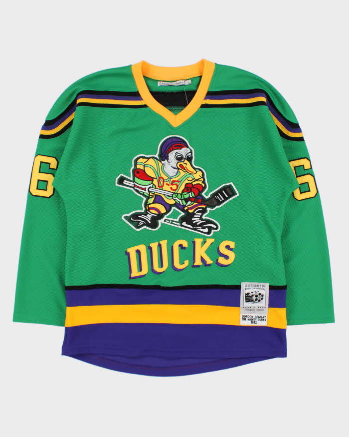 Vintage Headgear Classics Gordon Bombay Mighty Ducks 1992 Movie Throwbacks NHL Jersey - S