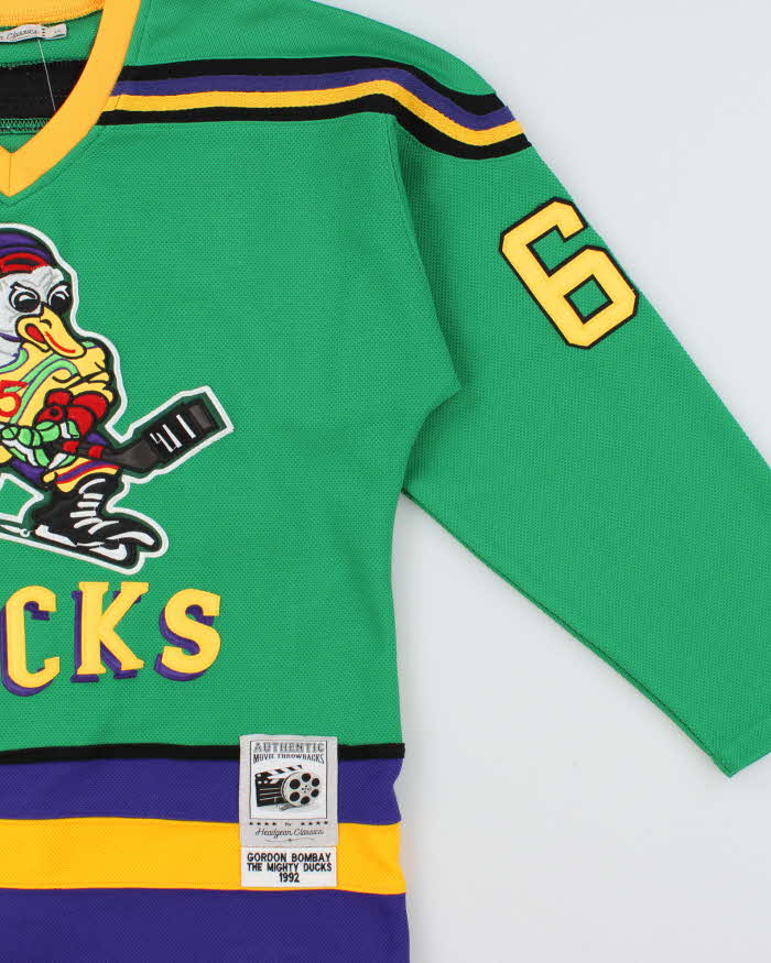 Vintage Headgear Classics Gordon Bombay Mighty Ducks 1992 Movie Throwbacks NHL Jersey - S