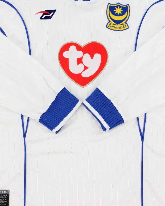 Vintage 2002-03 Portsmouth FC Nigel Quashie "11 TY Official Player Issue Long Sleeve Away Shirt - XL