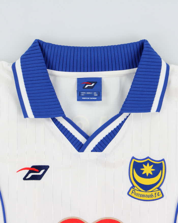 Vintage 2002-03 Portsmouth FC Nigel Quashie "11 TY Official Player Issue Long Sleeve Away Shirt - XL