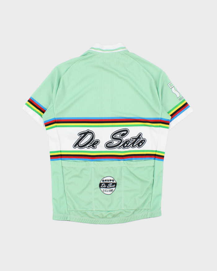 Vintage De Soto Ciclismo Made In USA Full-Zip Skin Cooler Triathlon Cycling Jersey - M