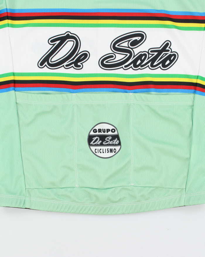 Vintage De Soto Ciclismo Made In USA Full-Zip Skin Cooler Triathlon Cycling Jersey - M