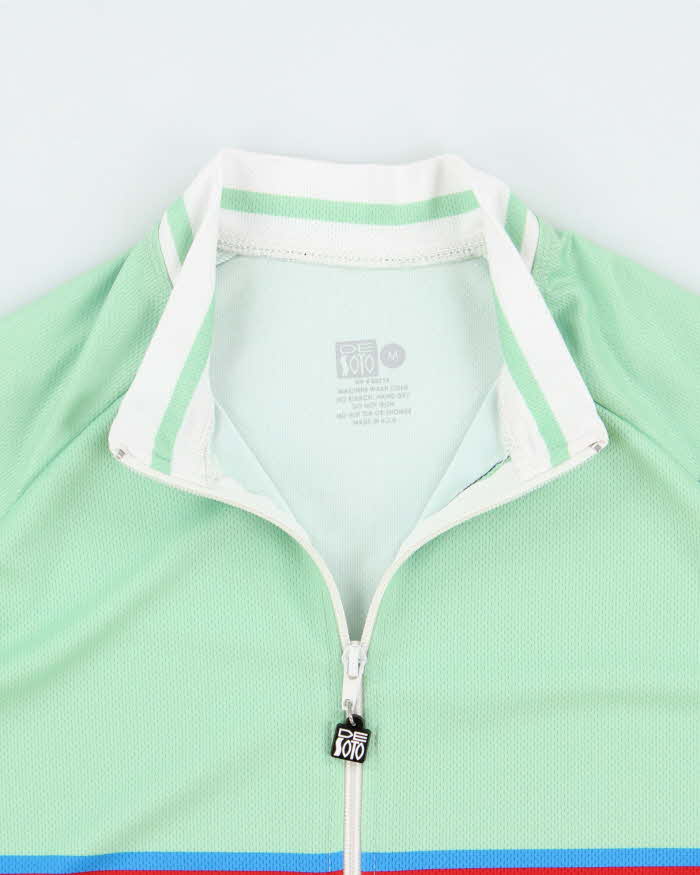 Vintage De Soto Ciclismo Made In USA Full-Zip Skin Cooler Triathlon Cycling Jersey - M