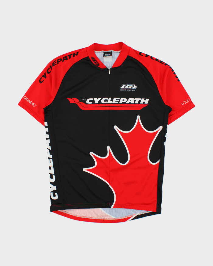 Vintage Y2K 00s Louis Garneau The Cycle Path 3/4 Zip Cycling Jersey - M
