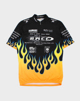 Vintage Y2K 00s Sugoi BMCC Made In Canada Quarter-Zip Flame MTB BMX Cycling Jersey - L