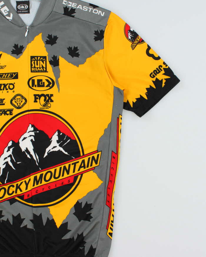 Vintage Y2K 00s Louis Garneau Rocky Mountain Bicycles Made In Canada 3/4 Zip Pullover Cycling Jersey - M