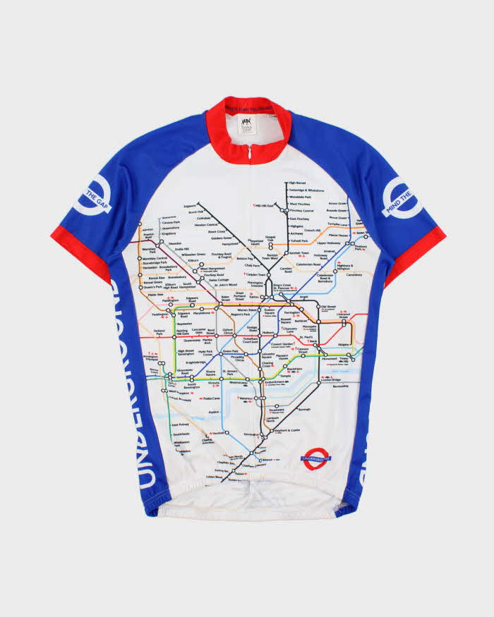 Vintage Foska TFL London Underground 3/4 Zip Pullover Cycling Jersey - M