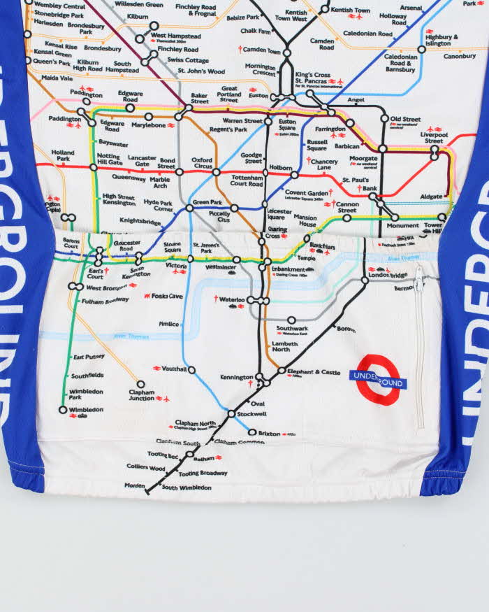Vintage Foska TFL London Underground 3/4 Zip Pullover Cycling Jersey - M