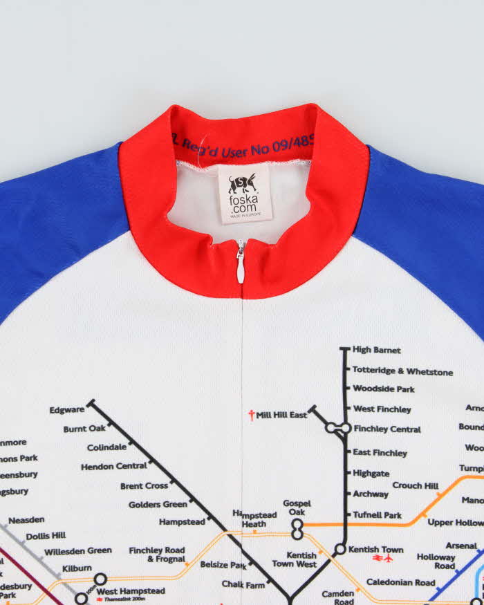 Vintage Foska TFL London Underground 3/4 Zip Pullover Cycling Jersey - M