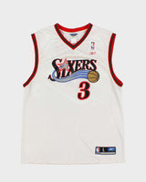 Vintage 2003 Reebok Philadelphia 76ers Allen Iverson #3 Sixers NBA Home Basketball Jersey - L