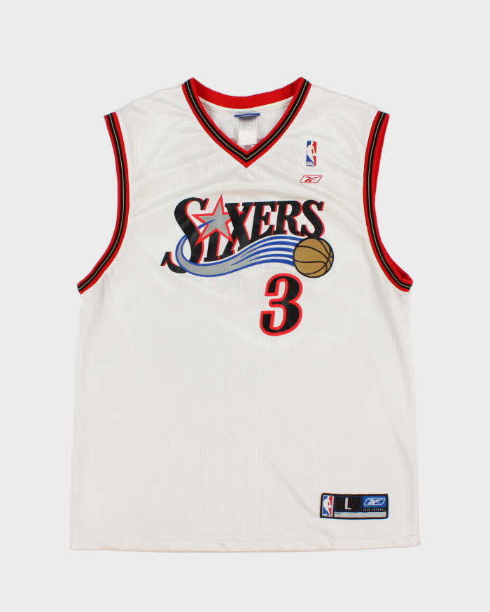 Vintage 2003 Reebok Philadelphia 76ers Allen Iverson #3 Sixers NBA Home Basketball Jersey - L