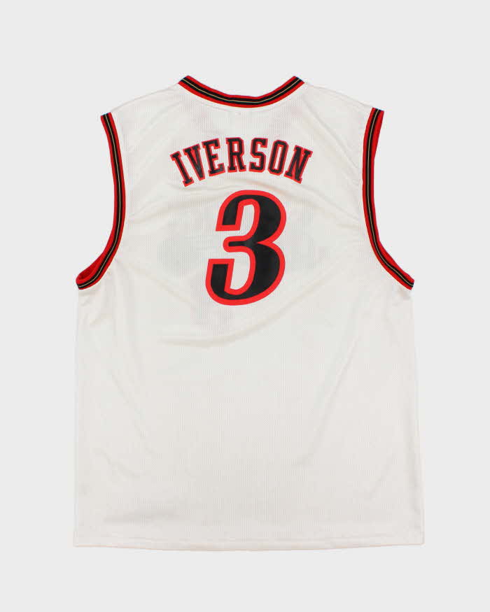 Vintage 2003 Reebok Philadelphia 76ers Allen Iverson #3 Sixers NBA Home Basketball Jersey - L