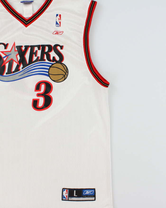 Vintage 2003 Reebok Philadelphia 76ers Allen Iverson #3 Sixers NBA Home Basketball Jersey - L