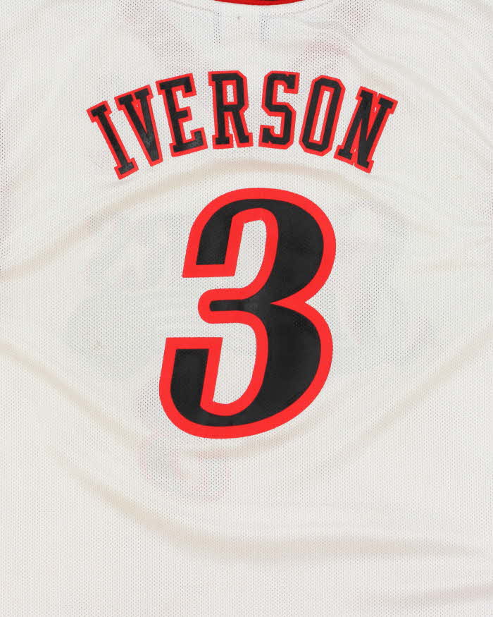 Vintage 2003 Reebok Philadelphia 76ers Allen Iverson #3 Sixers NBA Home Basketball Jersey - L
