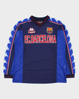 Vintage 1997-98 Kappa Barcelona FC Mesh Long Sleeve Football Training Jersey - M