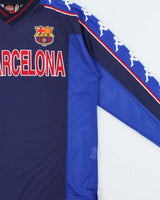 Vintage 1997-98 Kappa Barcelona FC Mesh Long Sleeve Football Training Jersey - M