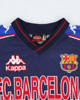 Vintage 1997-98 Kappa Barcelona FC Mesh Long Sleeve Football Training Jersey - M