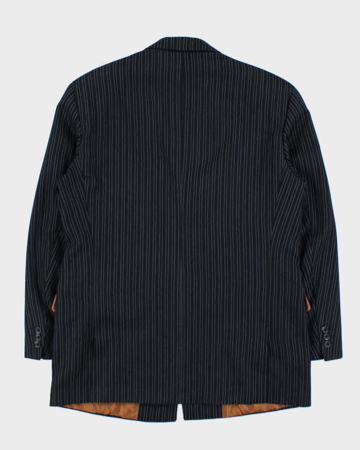 Vintage Brothers Biella Striped Wool Single Breasted Blazer - XL