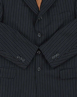 Vintage Brothers Biella Striped Wool Single Breasted Blazer - XL