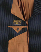 Vintage Brothers Biella Striped Wool Single Breasted Blazer - XL