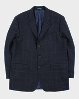 Vintage Ralph Lauren Check Wool Single Breasted Blazer - XL