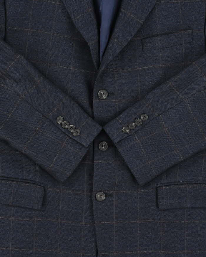 Vintage Ralph Lauren Check Wool Single Breasted Blazer - XL