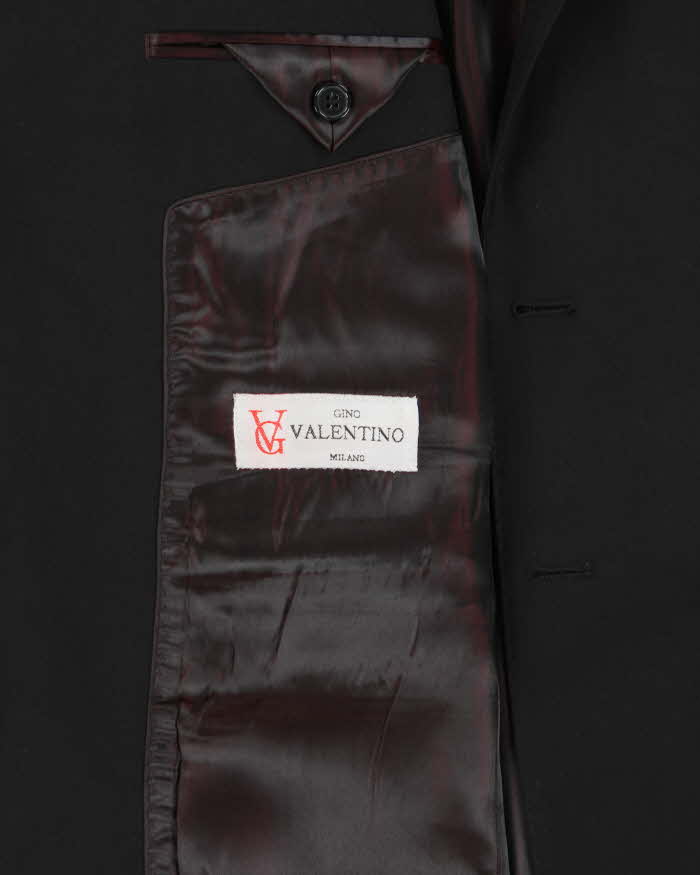 Vintage 1980s Gino Valentino Wool &amp; Silk Blazer - M
