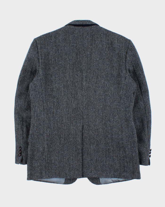 Vintage 1980s Harris Tweed Hand Woven Wool Single Breasted Blazer - L