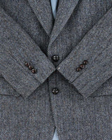 Vintage 1980s Harris Tweed Hand Woven Wool Single Breasted Blazer - L