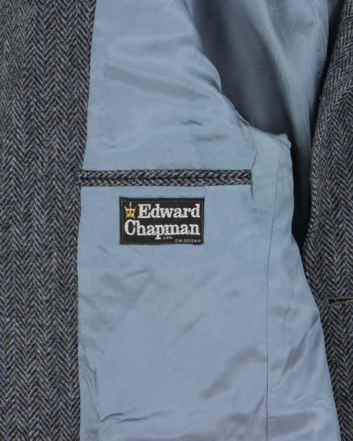 Vintage 1980s Harris Tweed Hand Woven Wool Single Breasted Blazer - L