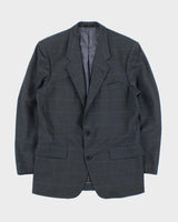 Vintage 1980s Yves Saint Laurent Check Wool Single Breasted Blazer - M