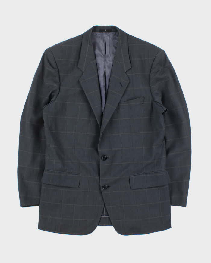 Vintage 1980s Yves Saint Laurent Check Wool Single Breasted Blazer - M