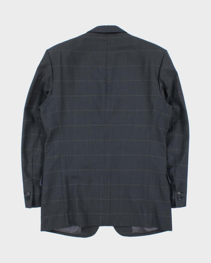 Vintage 1980s Yves Saint Laurent Check Wool Single Breasted Blazer - M