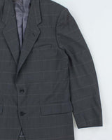 Vintage 1980s Yves Saint Laurent Check Wool Single Breasted Blazer - M