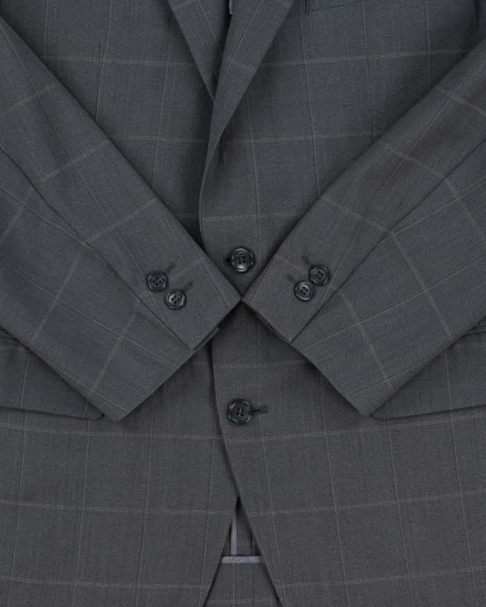 Vintage 1980s Yves Saint Laurent Check Wool Single Breasted Blazer - M