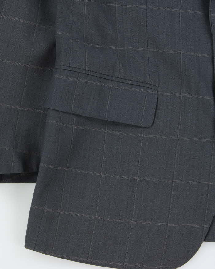 Vintage 1980s Yves Saint Laurent Check Wool Single Breasted Blazer - M