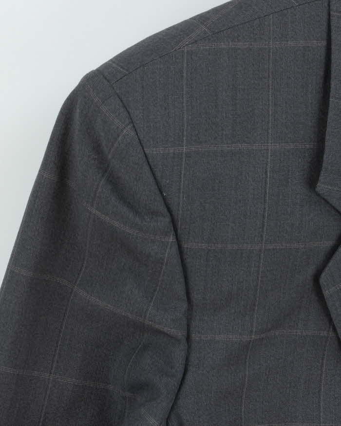 Vintage 1980s Yves Saint Laurent Check Wool Single Breasted Blazer - M