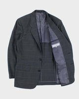 Vintage 1980s Yves Saint Laurent Check Wool Single Breasted Blazer - M