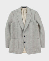 Vintage 1980s Harris Tweed Hand Woven Wool Single Berated Single Breasted Blazer - M