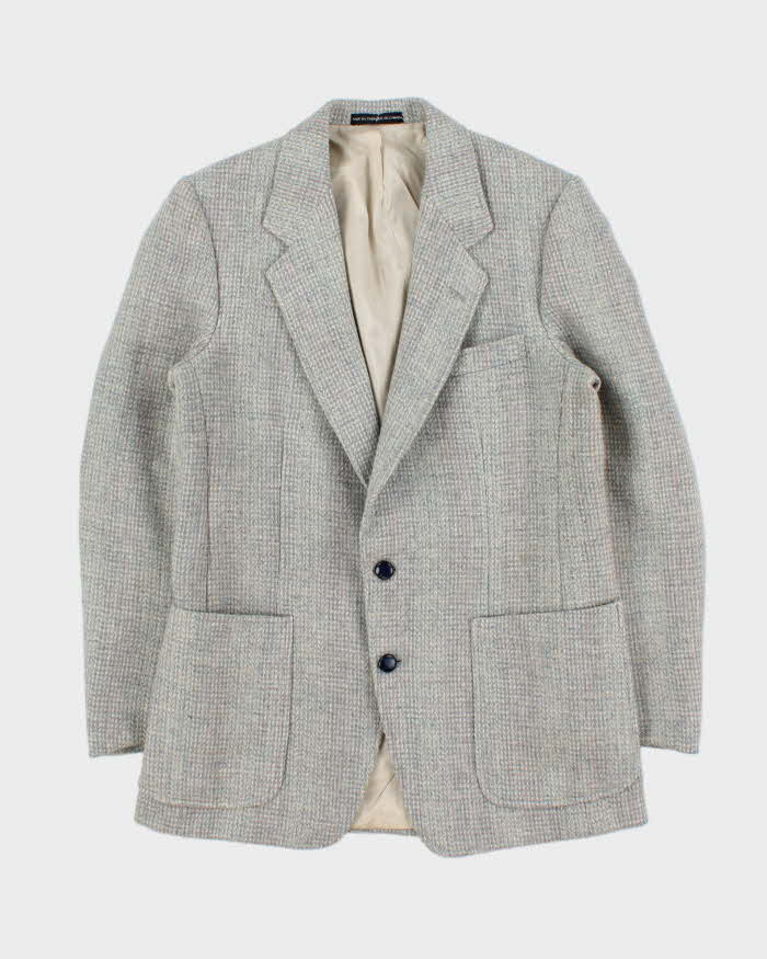 Vintage 1980s Harris Tweed Hand Woven Wool Single Berated Single Breasted Blazer - M