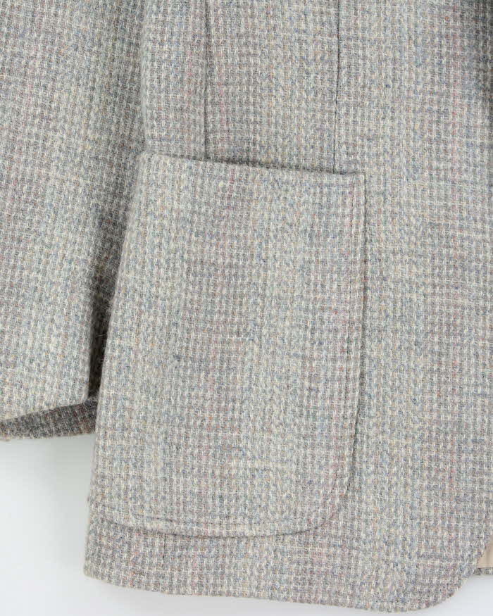 Vintage 1980s Harris Tweed Hand Woven Wool Single Berated Single Breasted Blazer - M