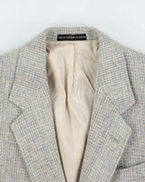 Vintage 1980s Harris Tweed Hand Woven Wool Single Berated Single Breasted Blazer - M