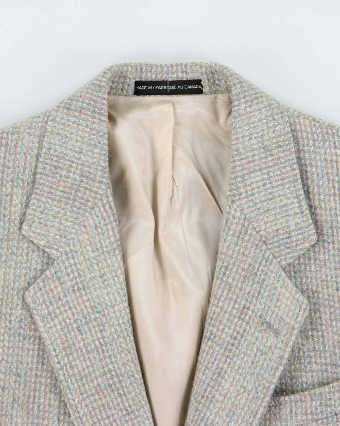 Vintage 1980s Harris Tweed Hand Woven Wool Single Berated Single Breasted Blazer - M