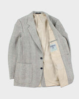 Vintage 1980s Harris Tweed Hand Woven Wool Single Berated Single Breasted Blazer - M