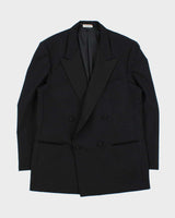 Vintage 1980s Yves Saint Laurent Wool Double Breasted Blazer - L